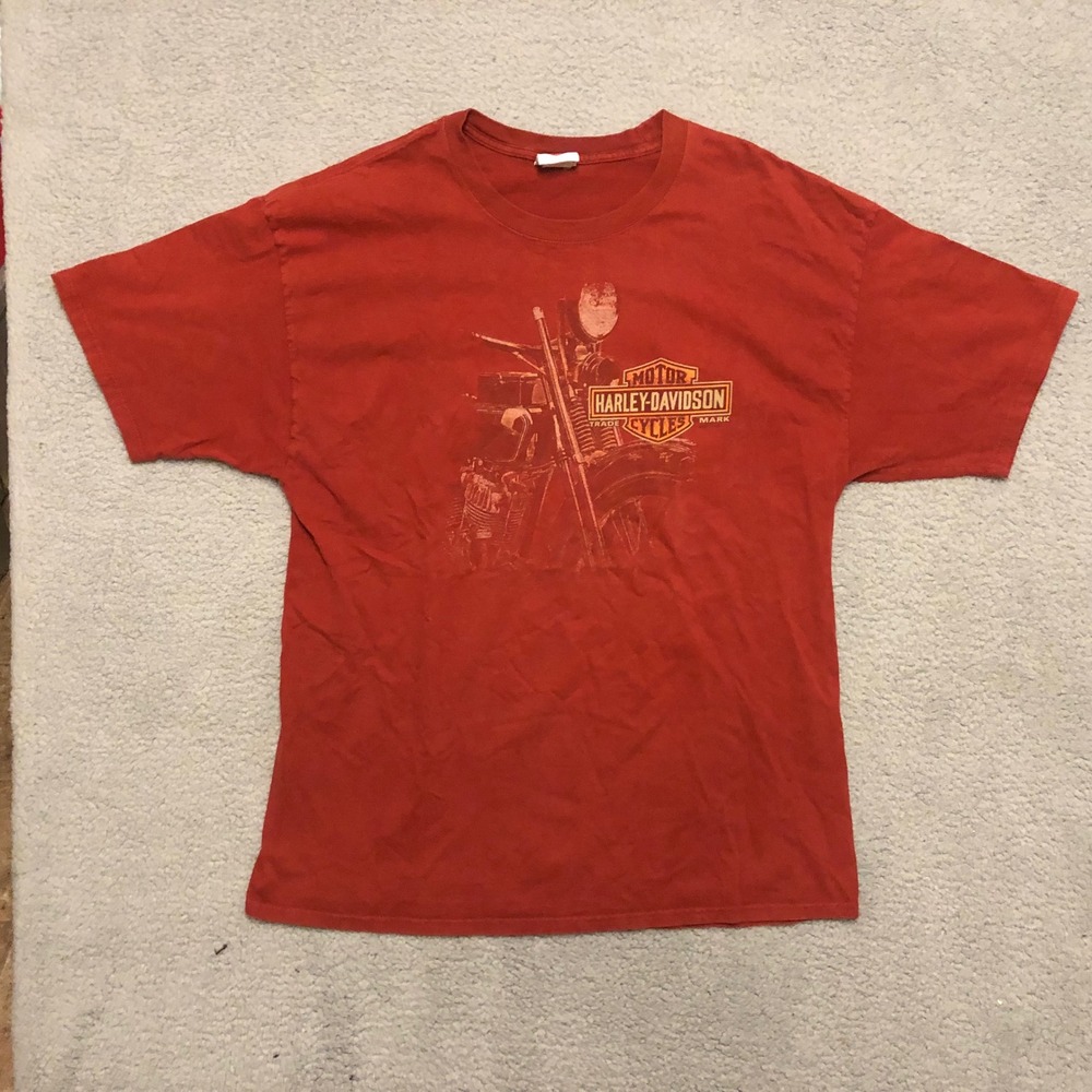 Harley Davidson Emerald Coast Mermaid T-Shirt Mens 2XL Red Ft Walton Beach FL